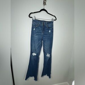 Rewash Blue Distressed Flare Jeans